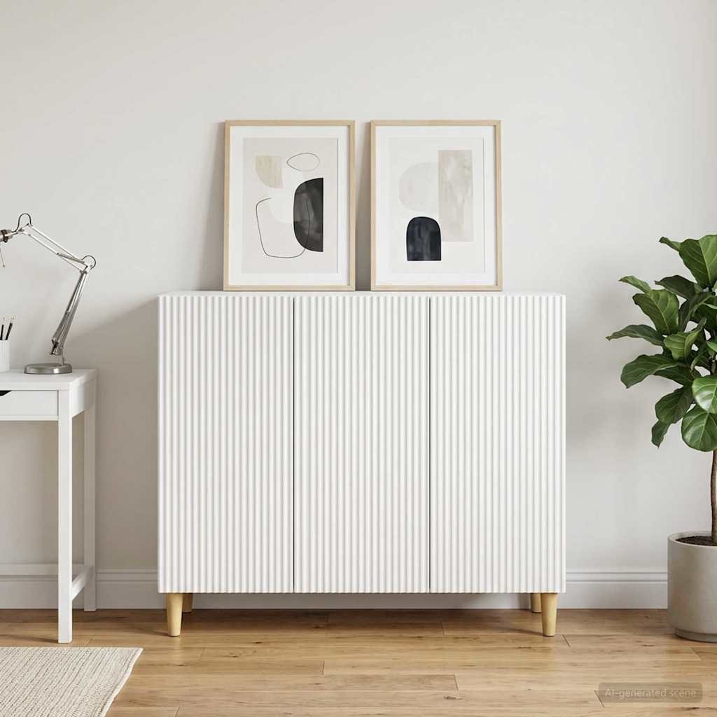 vidaXL Πλαϊνό γραφείο Λευκό 89 x 34,5 x 80 εκ Επεξεργασμένο Ξύλο