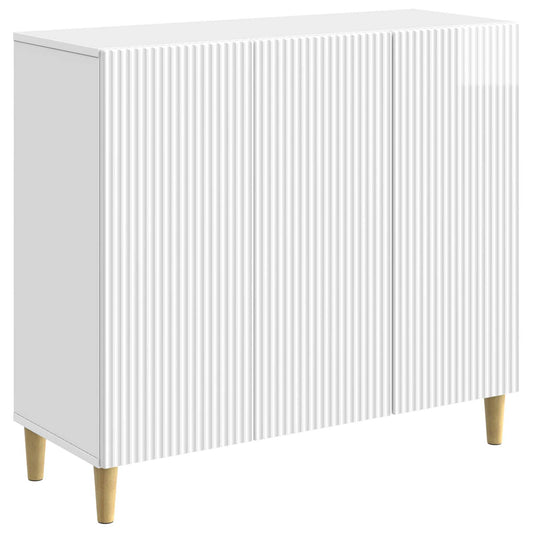vidaXL Πλαϊνό γραφείο Γυαλιστερό Λευκό 89 x 34,5 x 80 εκ