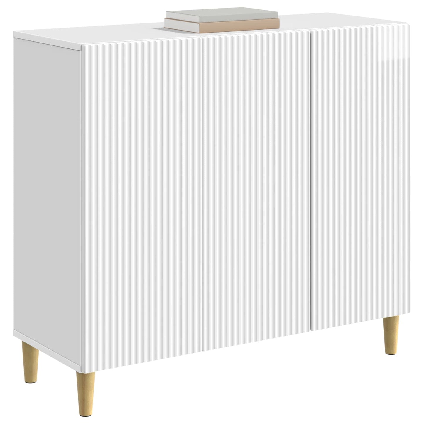 vidaXL Πλαϊνό γραφείο Γυαλιστερό Λευκό 89 x 34,5 x 80 εκ