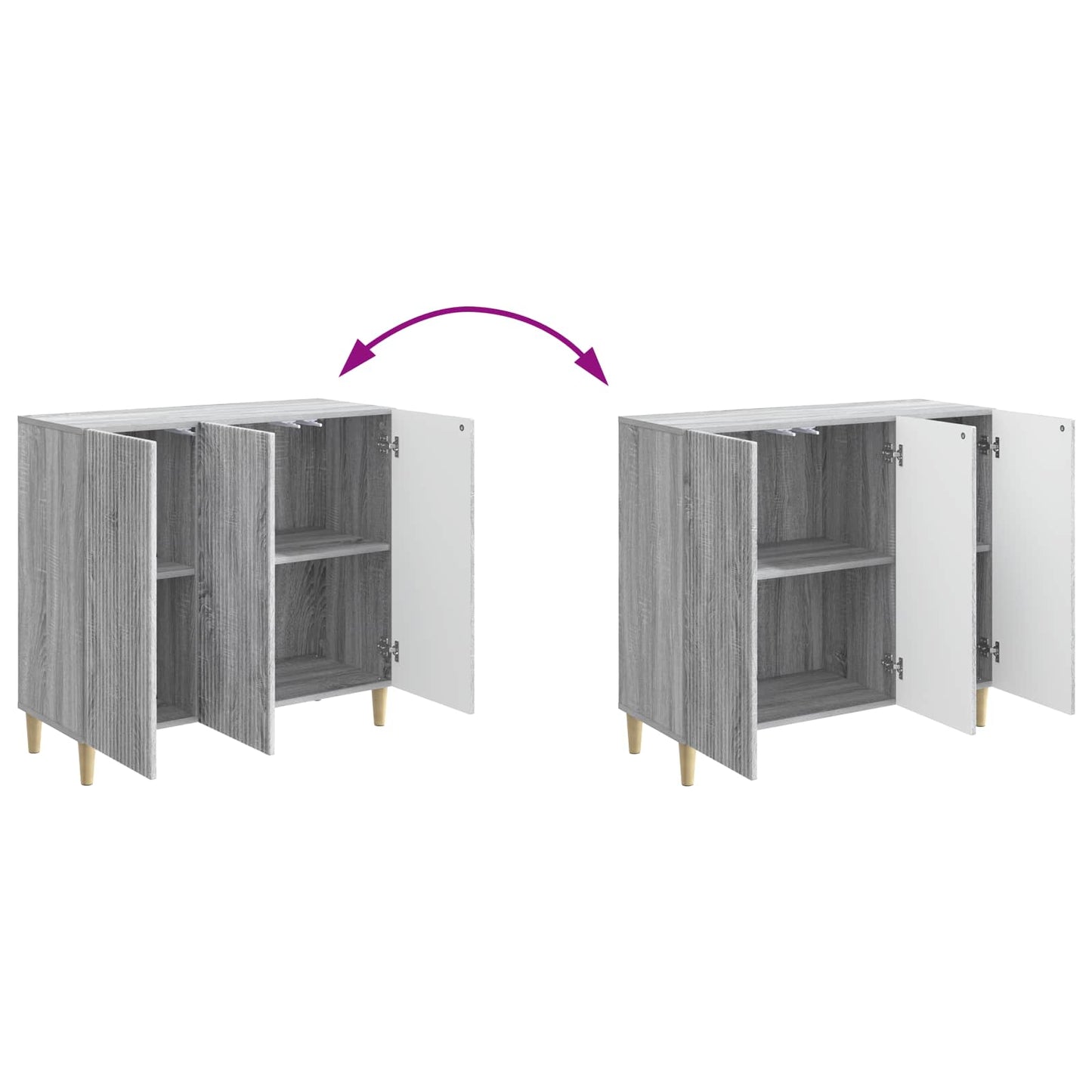 vidaXL Πλαϊνό γραφείο Γκρι Sonoma 89 x 34,5 x 80 εκ Επεξεργασμένο Ξύλο