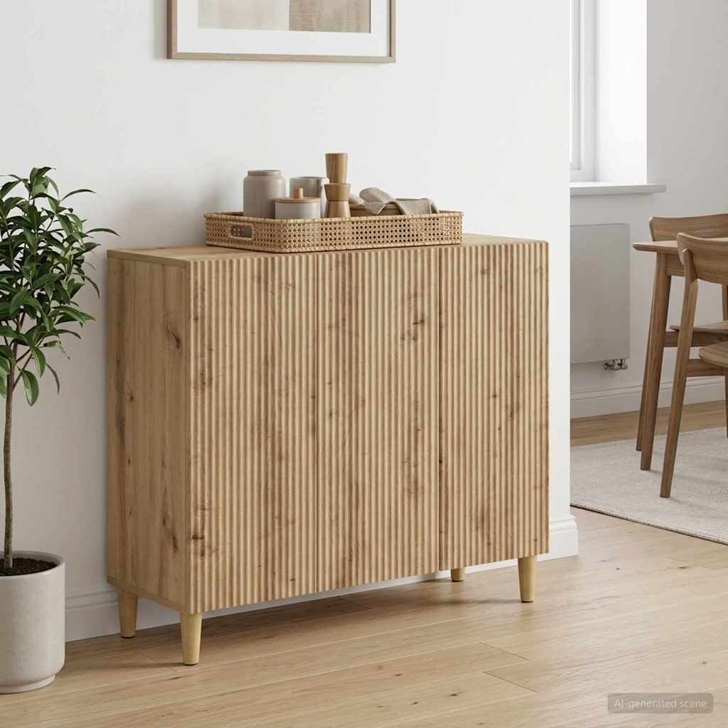 vidaXL Πλαϊνό γραφείο Artisan Δρυς 89 x 34,5 x 80 εκ