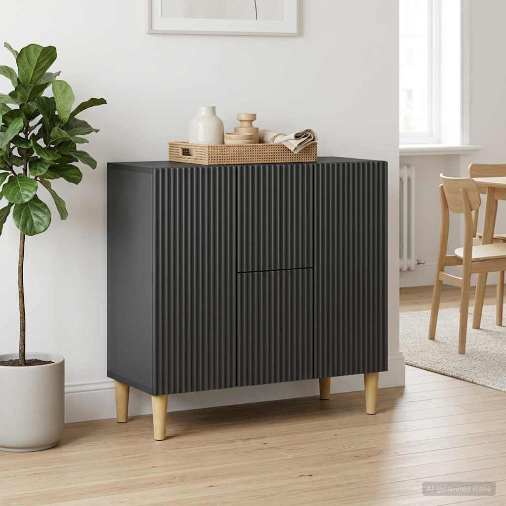 vidaXL Πλαϊνό γραφείο Μαύρο 89 x 34,5 x 60 εκ. Επεξεργασμένο Ξύλο
