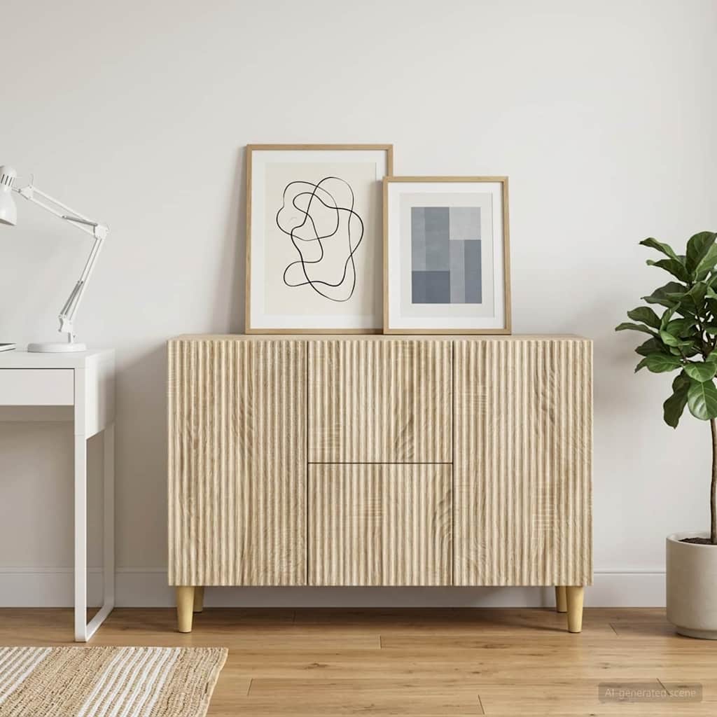 vidaXL Πλαϊνό γραφείο με συρτάρι Sonoma Δρυς 89 x 34,5 x 60 εκ.