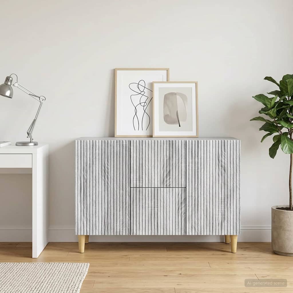 vidaXL Πλαϊνό γραφείο με συρτάρι Γκρι Sonoma 89 x 34,5 x 60 εκ.