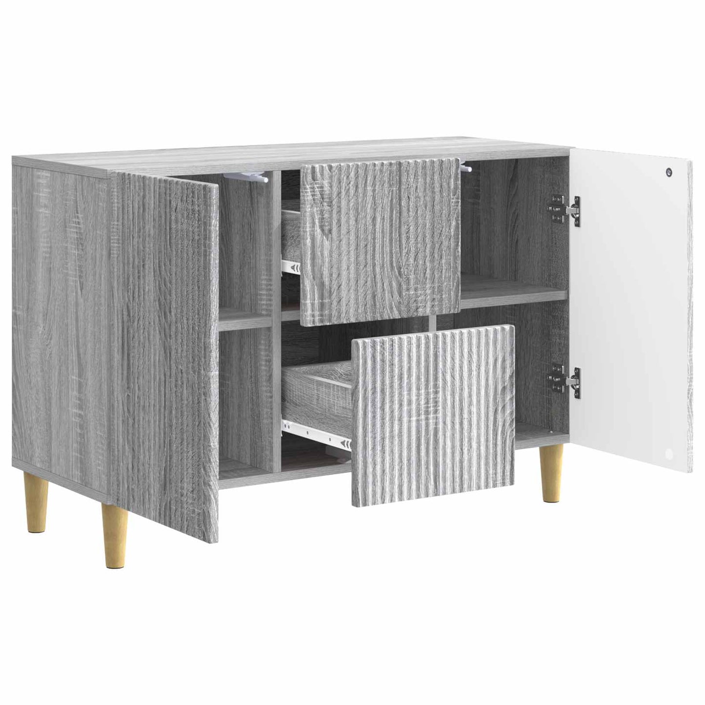vidaXL Πλαϊνό γραφείο με συρτάρι Γκρι Sonoma 89 x 34,5 x 60 εκ.