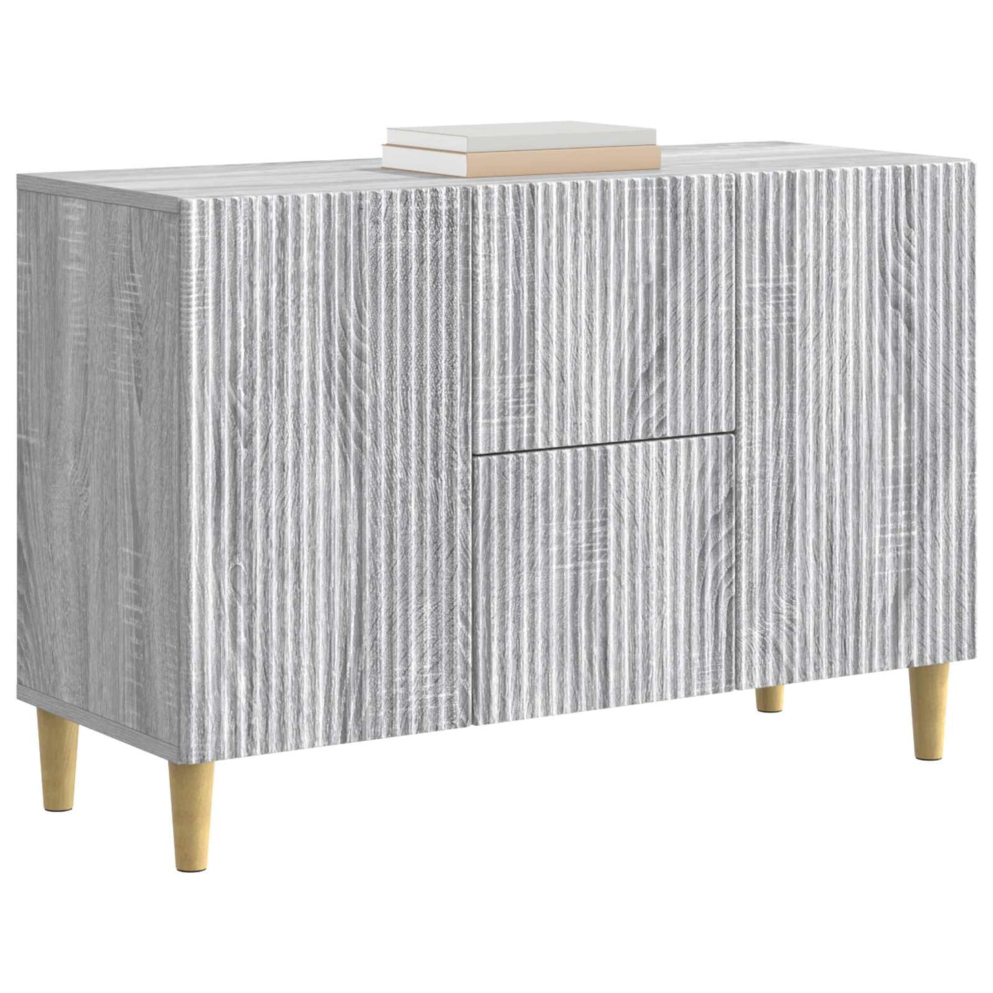 vidaXL Πλαϊνό γραφείο με συρτάρι Γκρι Sonoma 89 x 34,5 x 60 εκ.