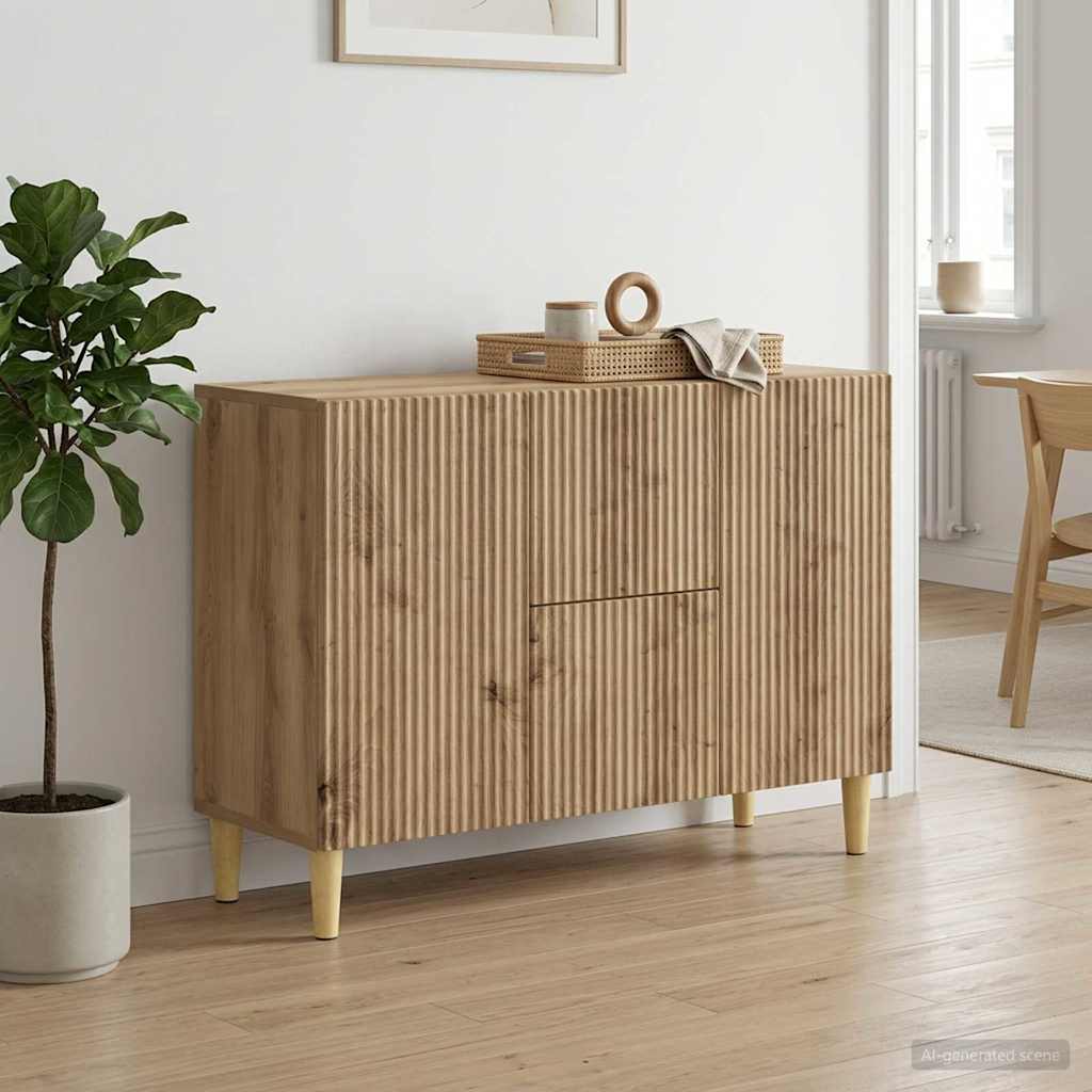 vidaXL Πλαϊνό γραφείο Artisan Δρυς 89 x 34,5 x 60 εκ.