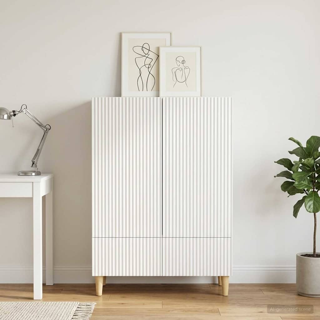 vidaXL Πλαϊνό γραφείο Λευκό 66 x 34,5 x 95 εκ. Επεξεργασμένο Ξύλο