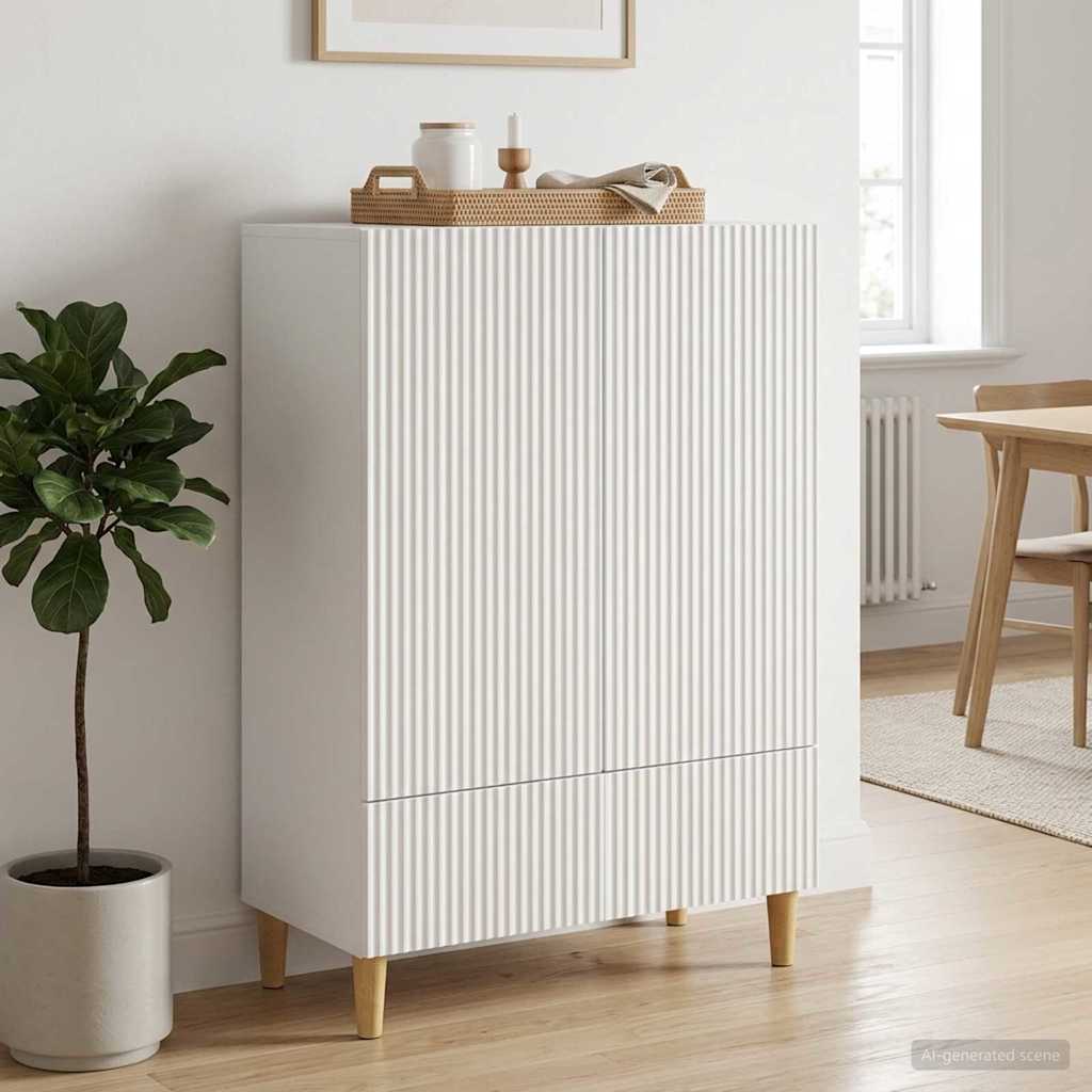 vidaXL Πλαϊνό γραφείο Λευκό 66 x 34,5 x 95 εκ. Επεξεργασμένο Ξύλο
