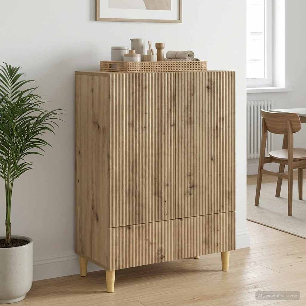 vidaXL Πλαϊνό γραφείο Artisan Δρυς 66 x 34,5 x 95 εκ.