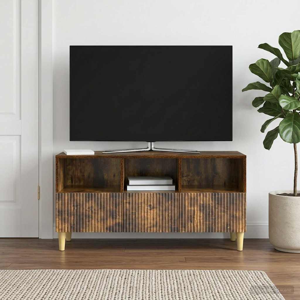 vidaXL Ντουλάπι TV Καπνισμένο Ξύλο Δρυός 102 x 34,5 x 50 εκ.