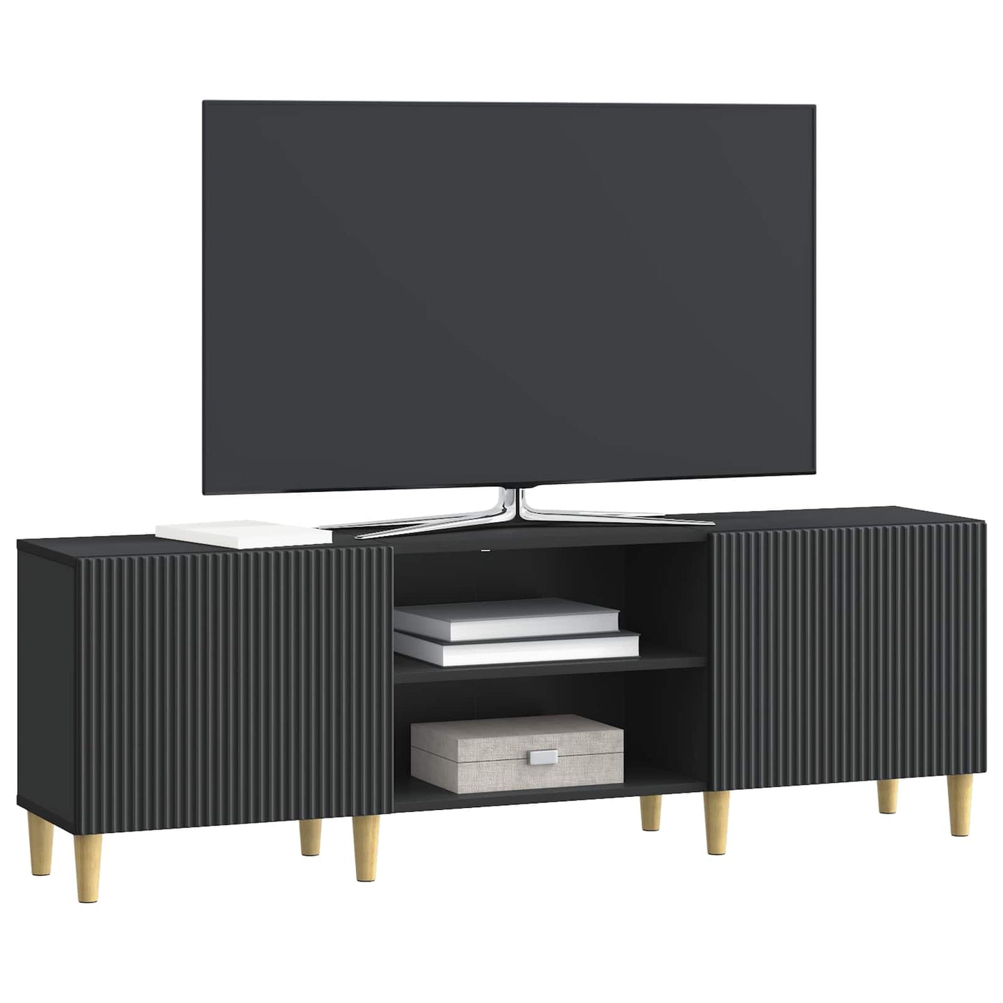 vidaXL Ντουλάπι TV Μαύρο 150 x 31 x 50 εκ. Επεξεργασμένο Ξύλο