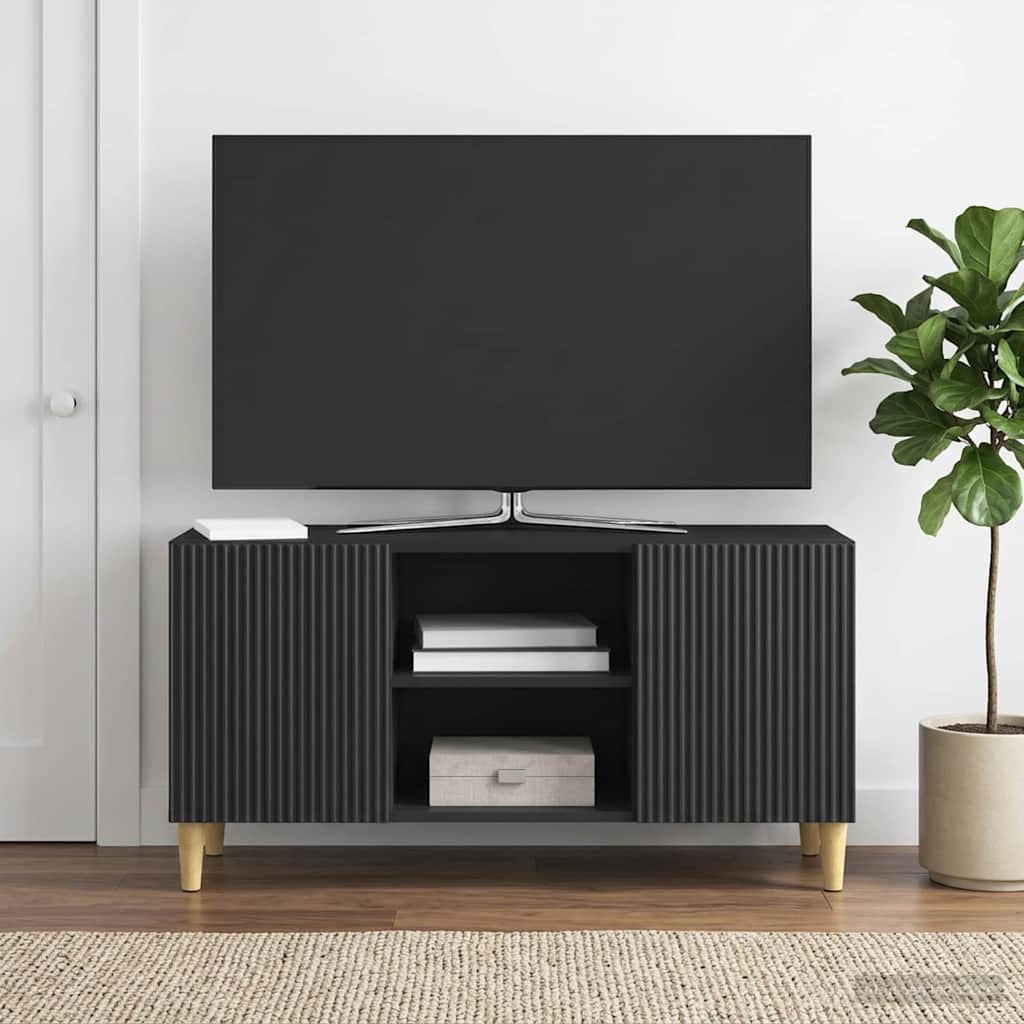 vidaXL Ντουλάπι TV Μαύρο 102 x 34,5 x 50 εκ. Επεξεργασμένο Ξύλο