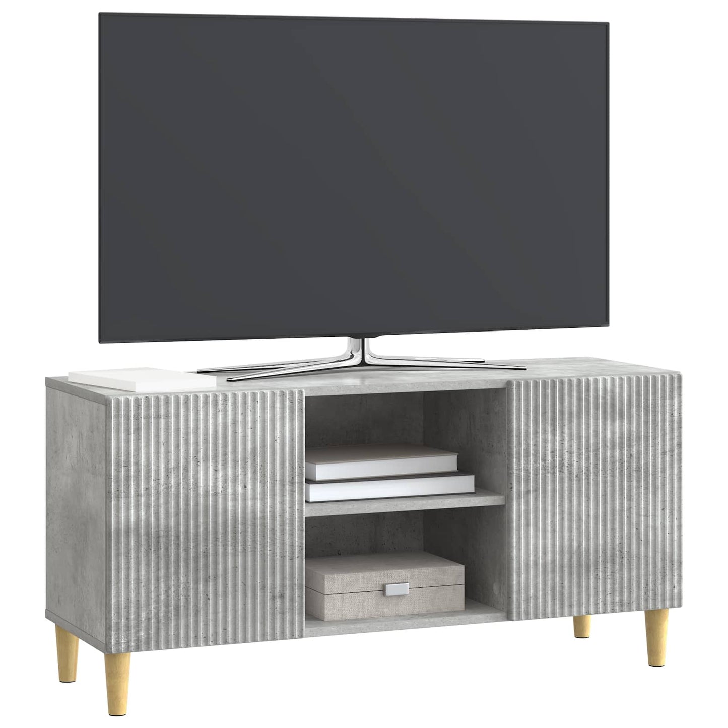 vidaXL Ντουλάπι TV Γκρι Σκυροδέματος 102 x 34,5 x 50 εκ.