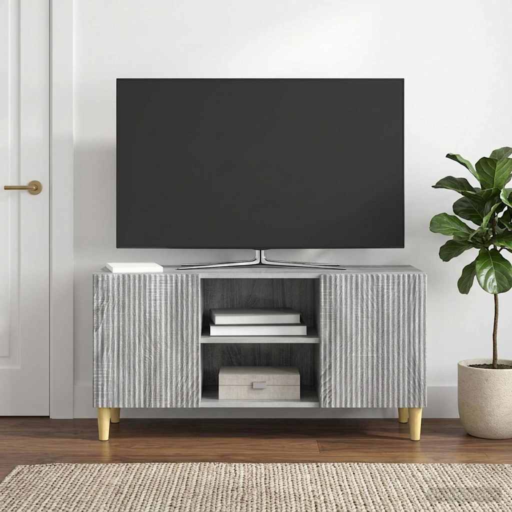 vidaXL Ντουλάπι TV 102 x 34,5 x 50 εκ. Γκρι Sonoma Επεξεργασμένο Ξύλο