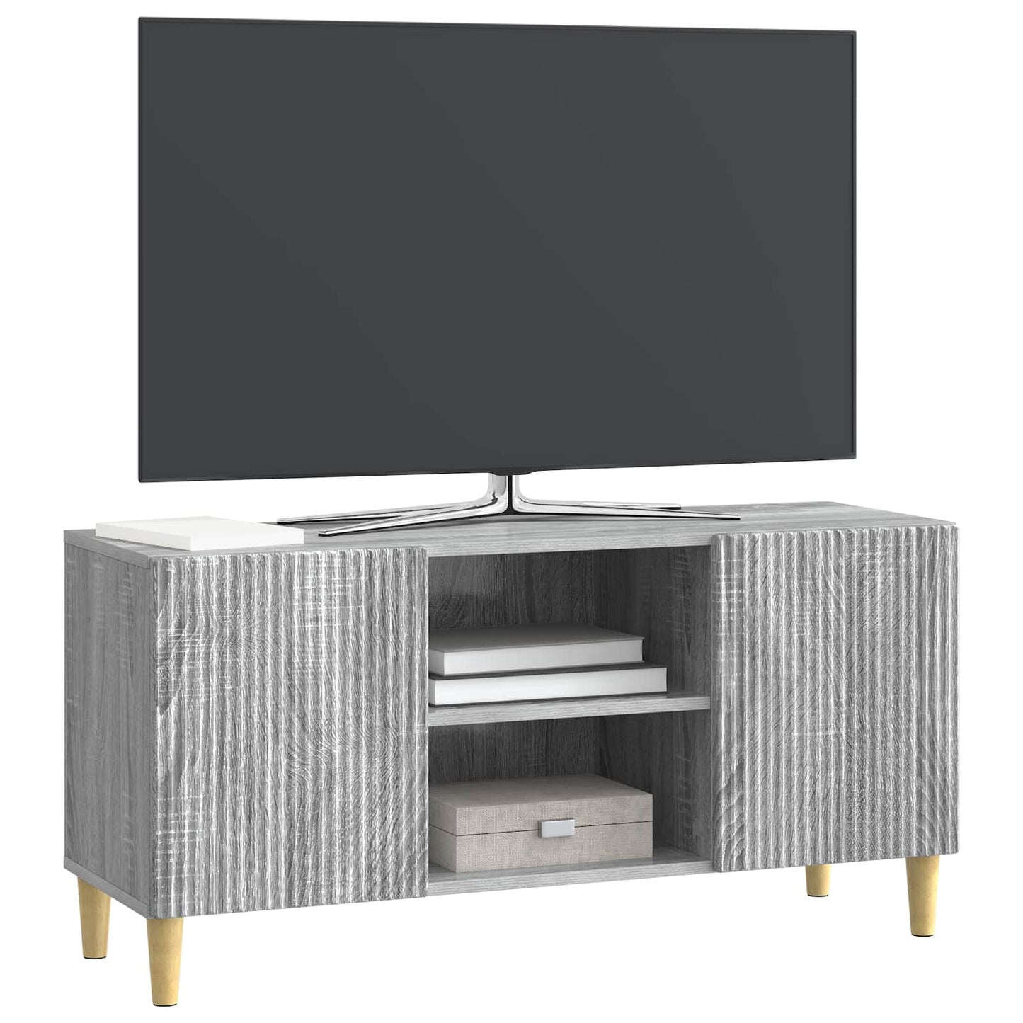 vidaXL Ντουλάπι TV Γκρι Sonoma 102 x 34,5 x 50 εκ. Επεξεργασμένο Ξύλο