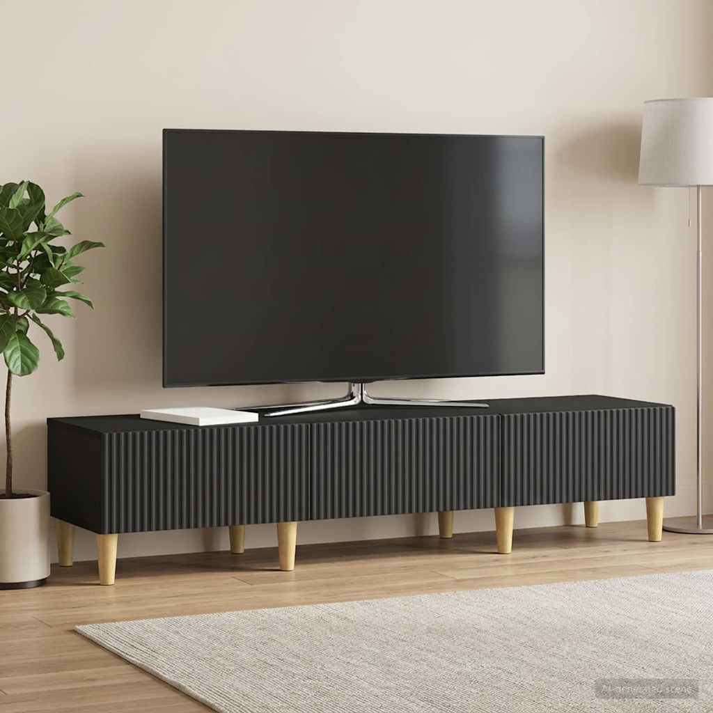 vidaXL Ντουλάπι TV 147 x 34,5 x 30 εκ Μαύρο Επεξεργασμένο Ξύλο