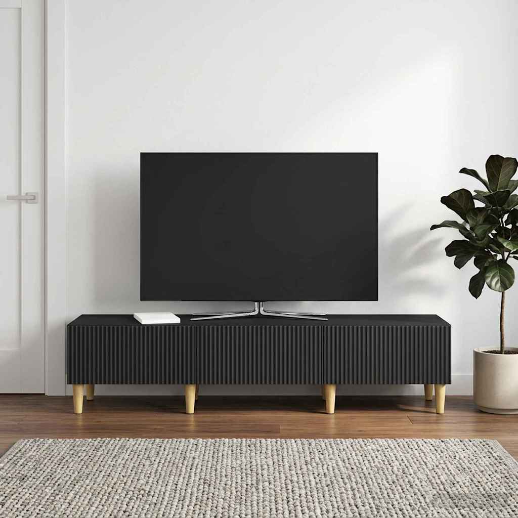 vidaXL Ντουλάπι TV 147 x 34,5 x 30 εκ Μαύρο Επεξεργασμένο Ξύλο