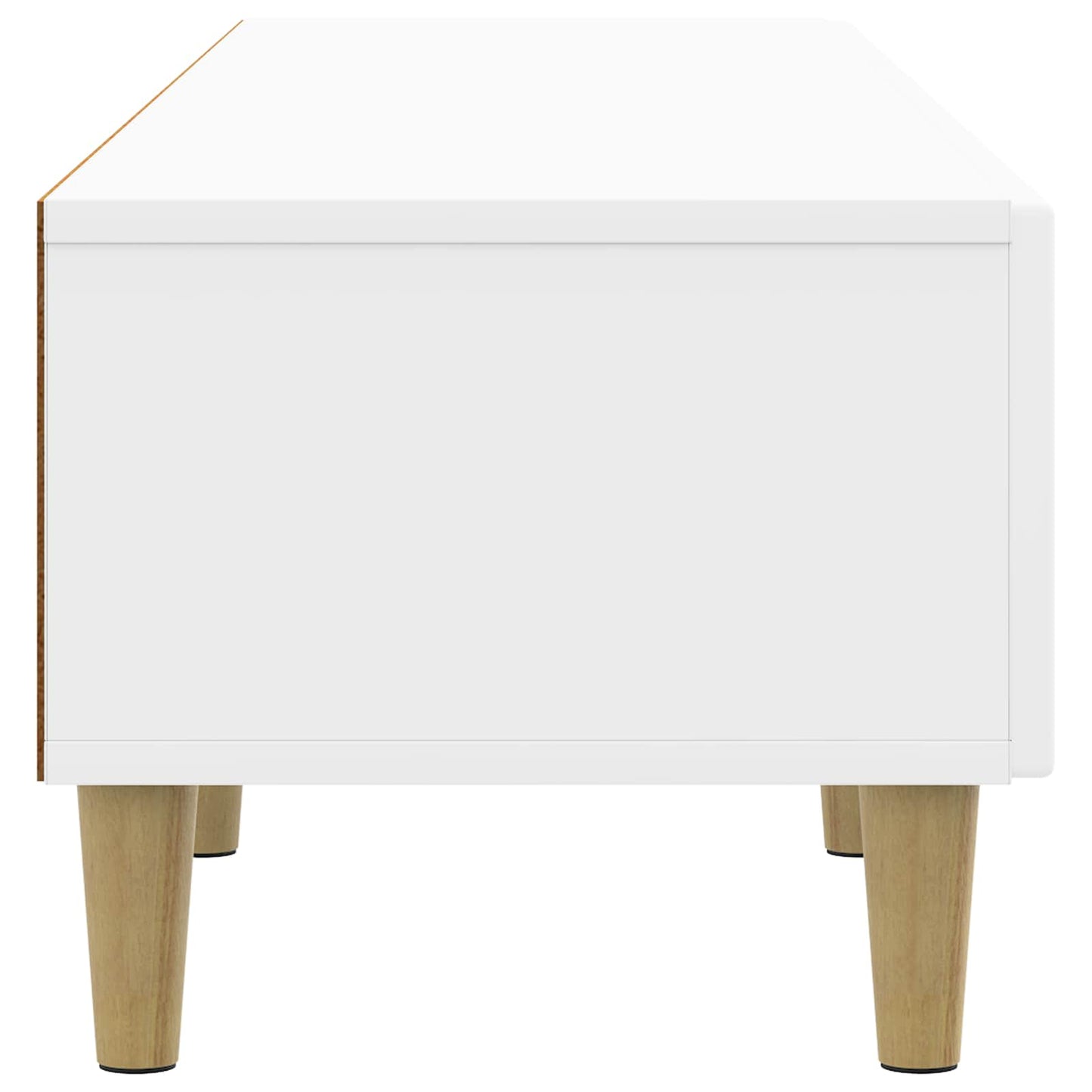 vidaXL Ντουλάπι TV με συρτάρι Γυαλιστερό Λευκό 147 x 34,5 x 30 εκ