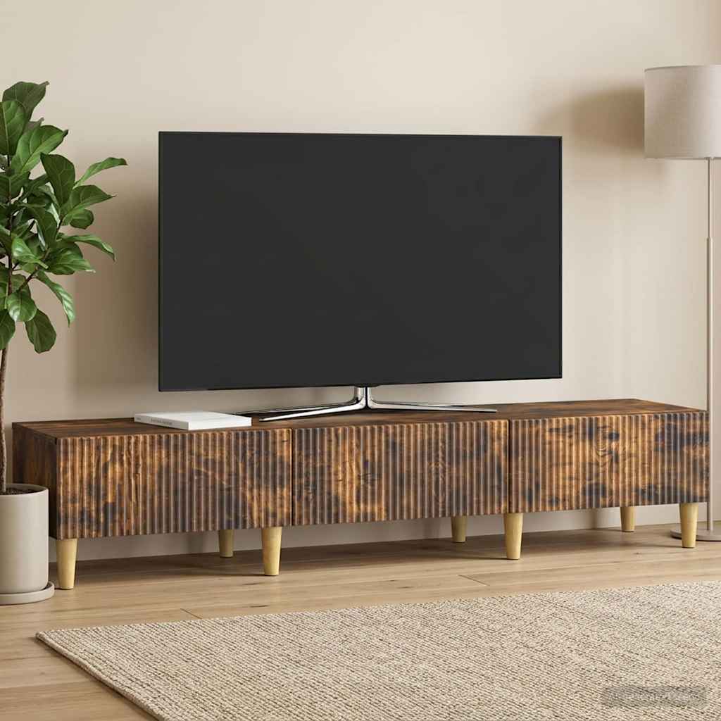vidaXL Ντουλάπι TV με συρτάρι Καπνισμένο Ξύλο Δρυός 147 x 34,5 x 30 εκ