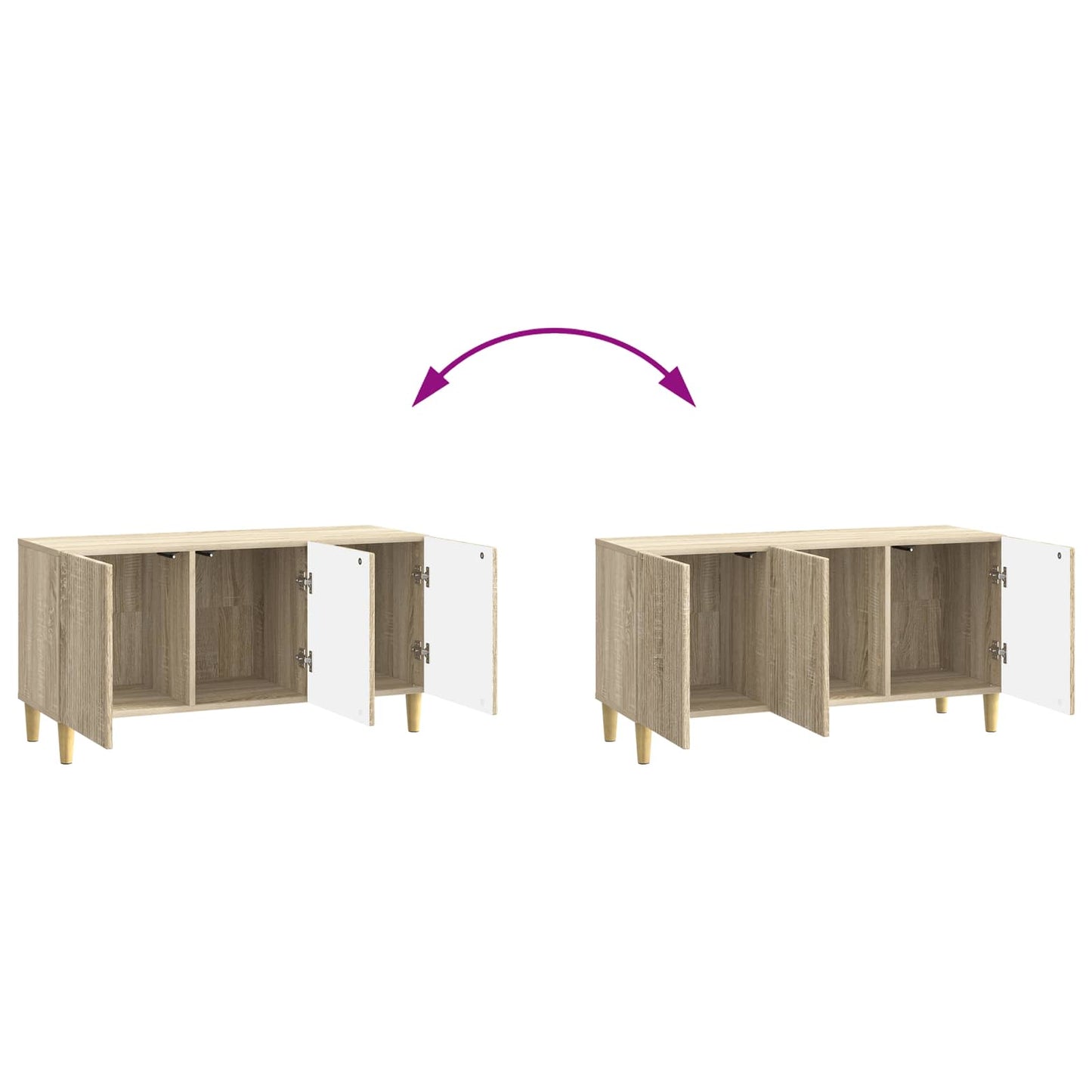 vidaXL Ντουλάπι TV Sonoma Δρυς 99 x 34,5 x 50 εκ. Επεξεργασμένο Ξύλο