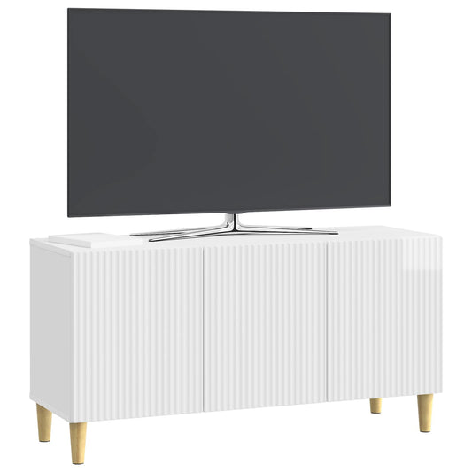 vidaXL Ντουλάπι TV Γυαλιστερό Λευκό 99 x 34,5 x 50 εκ.
