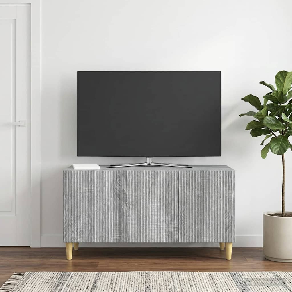 vidaXL Ντουλάπι TV 99 x 34,5 x 50 εκ. Γκρι Sonoma Επεξεργασμένο Ξύλο