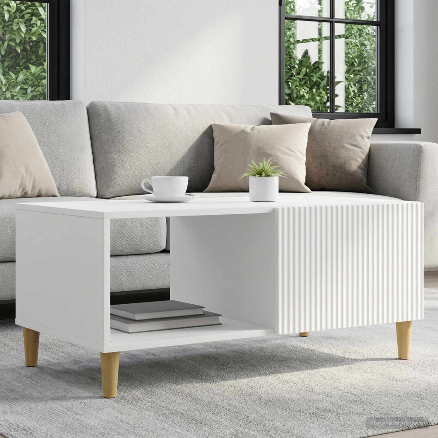 vidaXL Τραπεζάκι σαλονιού Λευκό 90 x 50 x 40 cm Επεξεργασμένο Ξύλο