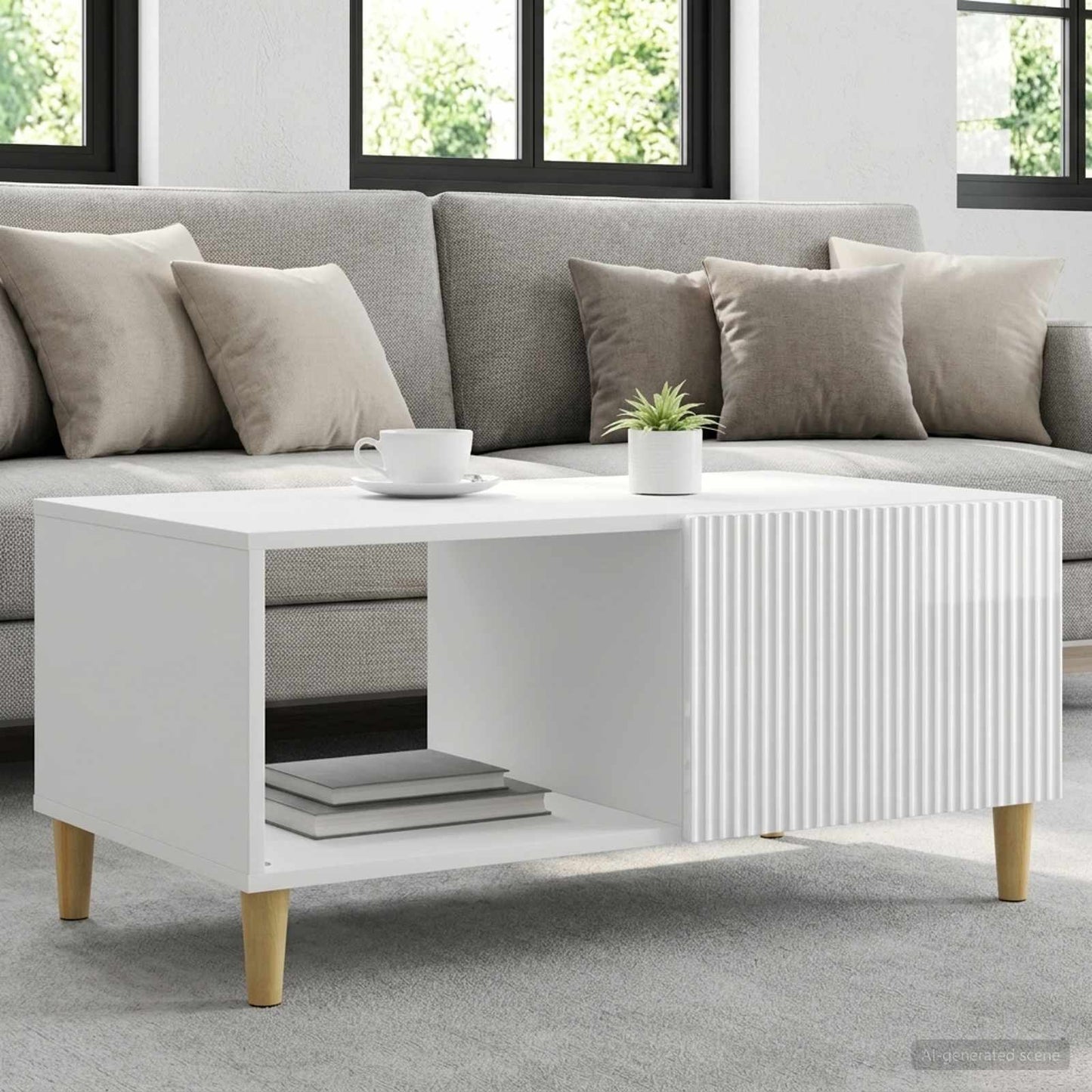 vidaXL Τραπεζάκι σαλονιού Γυαλιστερό Λευκό 90 x 50 x 40 cm