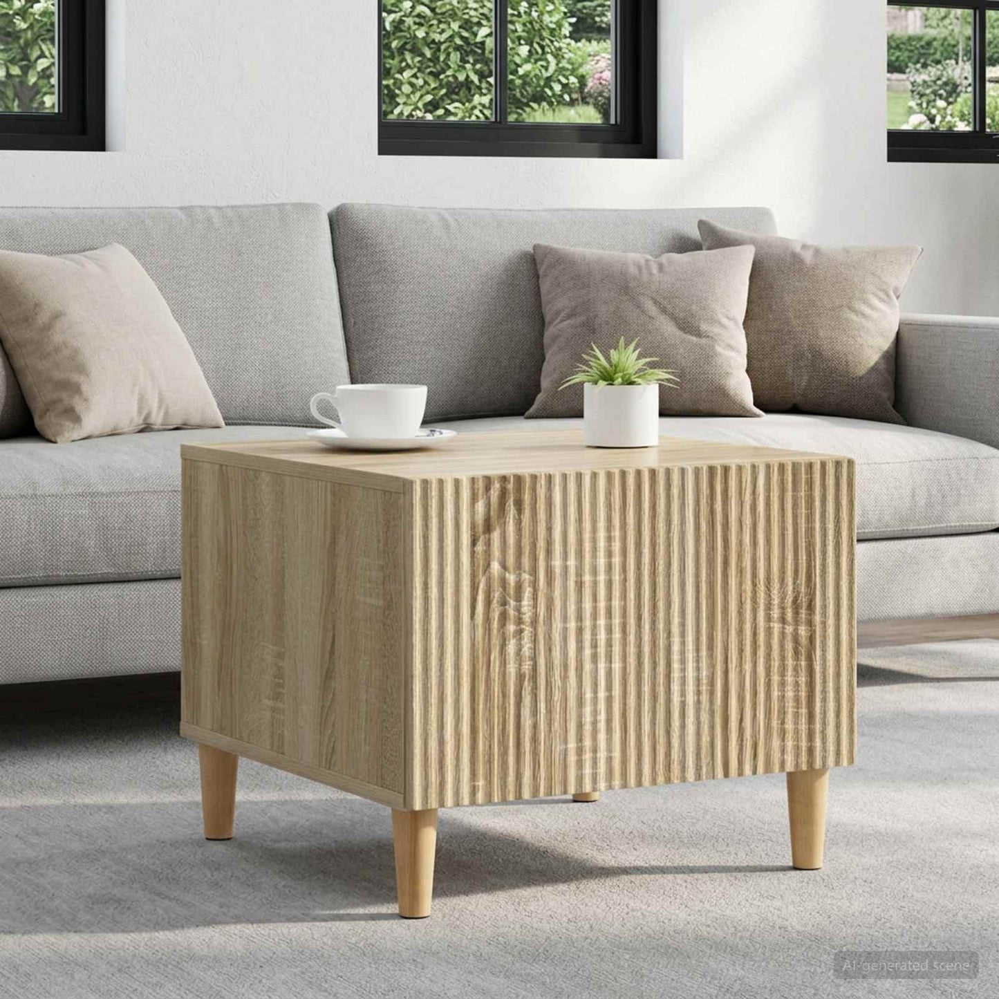 vidaXL Τραπεζάκι σαλονιού με συρτάρι Sonoma Δρυς 49 x 50 x 40 εκ