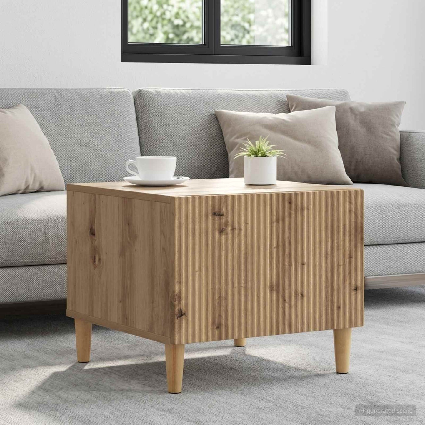 vidaXL Τραπεζάκι σαλονιού με συρτάρι Artisan Δρυς 49 x 50 x 40 εκ