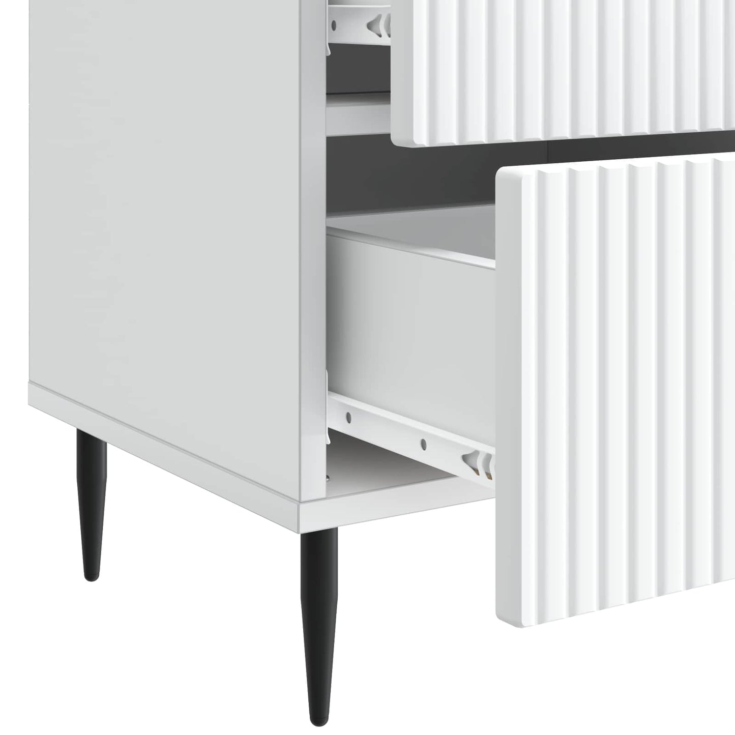 vidaXL Κομοδίνο Λευκό 43 x 34,5 x 47,5 εκ Επεξεργασμένο Ξύλο