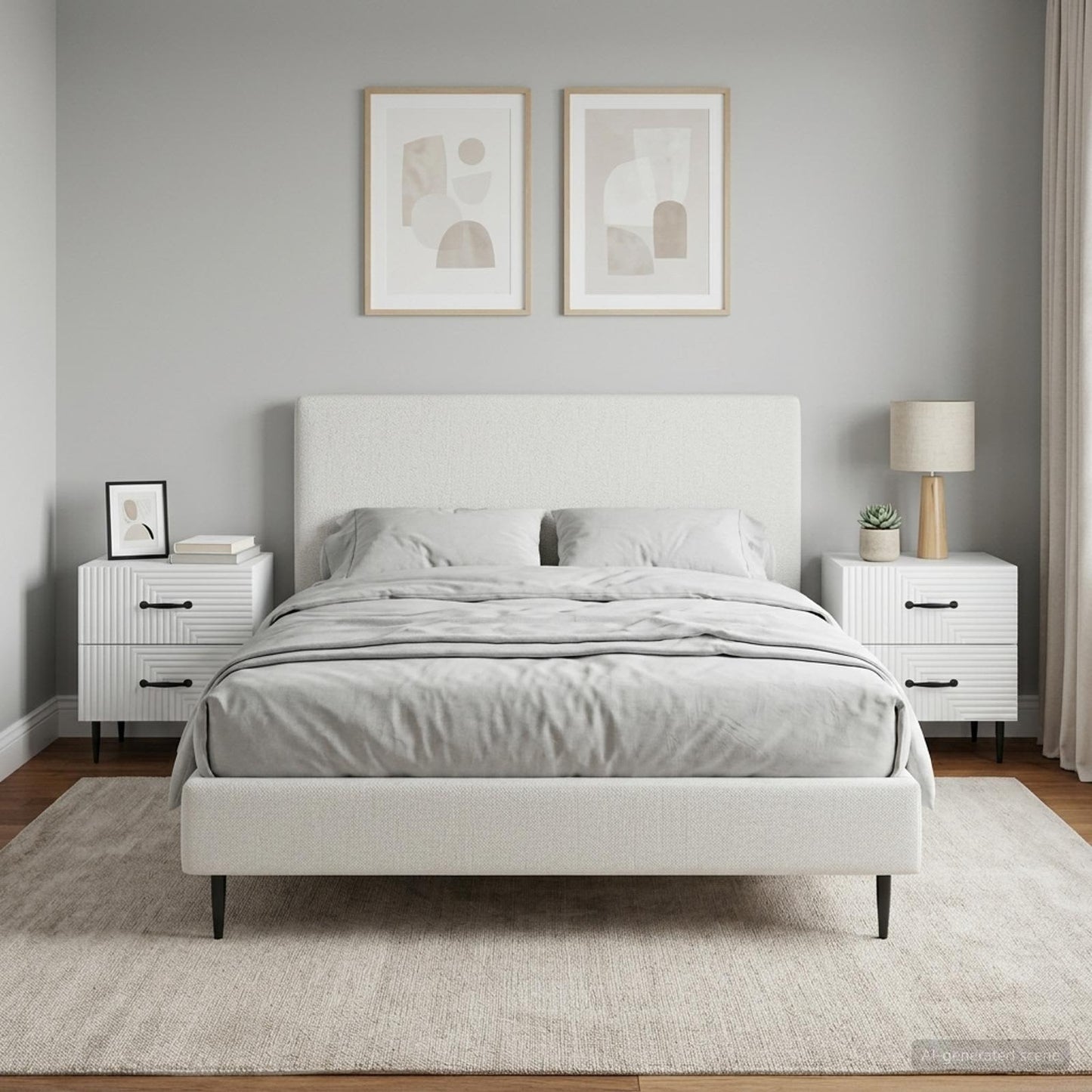 vidaXL Κομοδίνο 2 τεμ. Λευκό 43 x 34,5 x 47,5 εκ Επεξεργασμένο Ξύλο