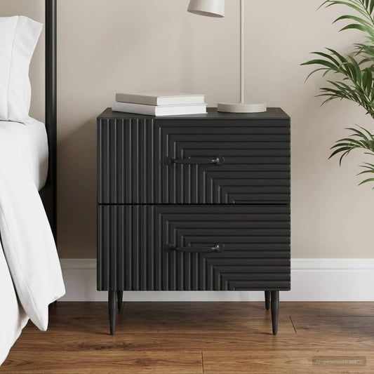 vidaXL Κομοδίνο Μαύρο 43 x 34,5 x 47,5 εκ Επεξεργασμένο Ξύλο