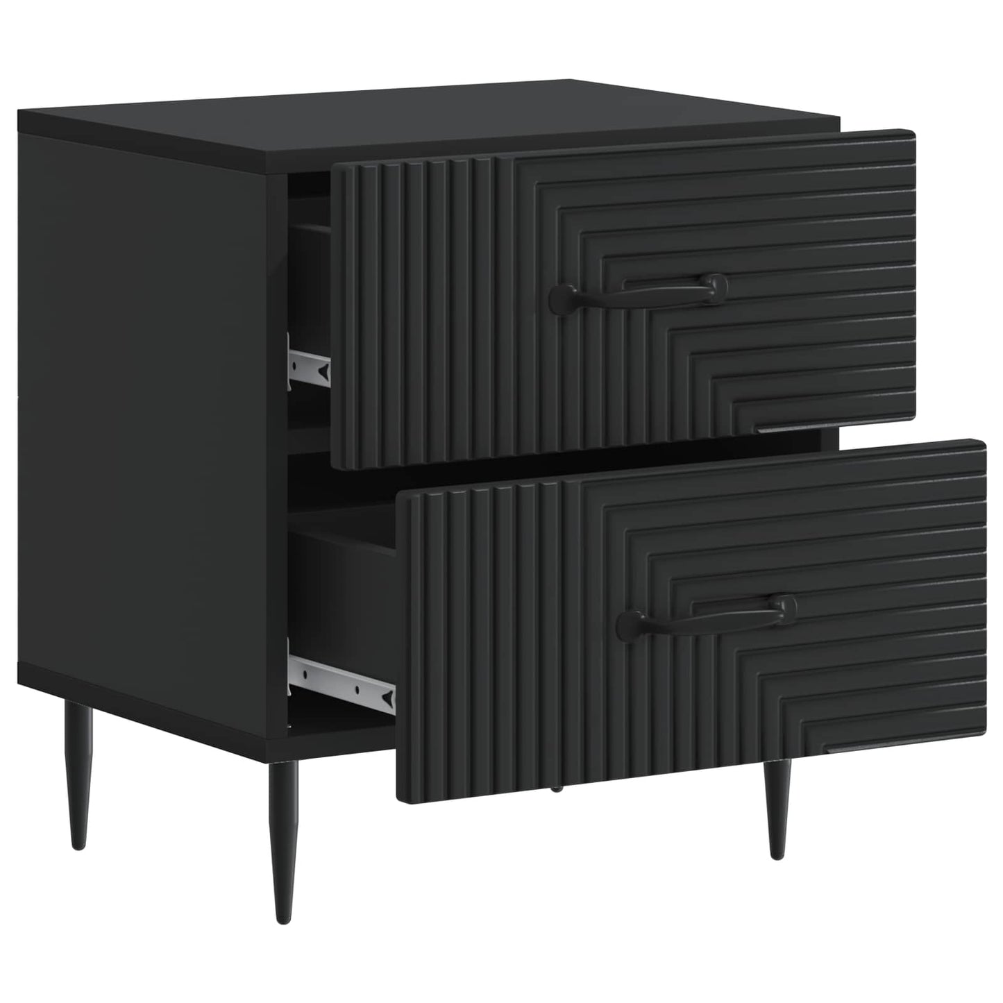 vidaXL Κομοδίνο Μαύρο 43 x 34,5 x 47,5 εκ Επεξεργασμένο Ξύλο