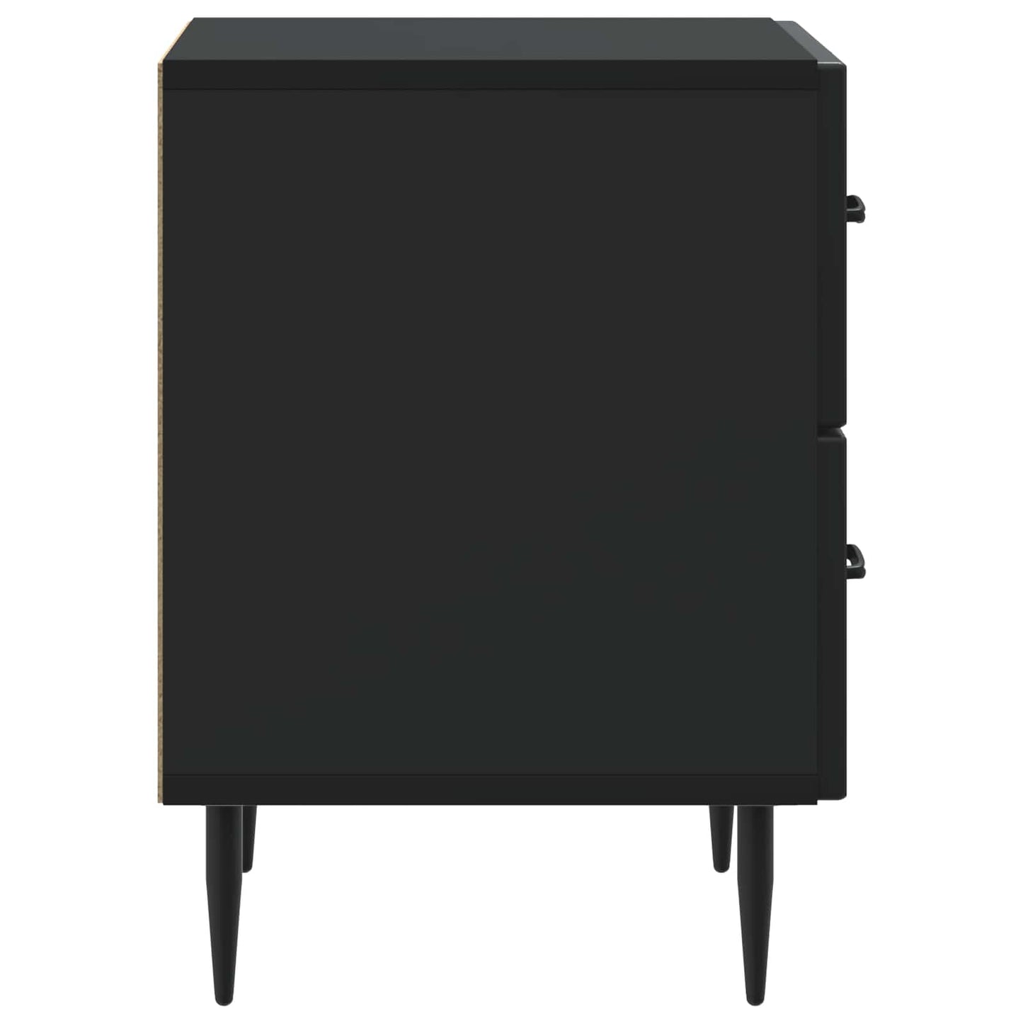 vidaXL Κομοδίνο 2 τμχ. Μαύρο 43 x 34,5 x 47,5 εκ Επεξεργασμένο Ξύλο
