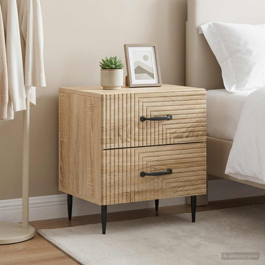 vidaXL Κομοδίνο 2 τμχ. Sonoma Δρυς 43 x 34,5 x 47,5 εκ