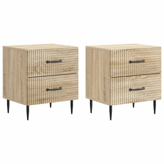 vidaXL Κομοδίνο 2 τμχ. Sonoma Δρυς 43 x 34,5 x 47,5 εκ