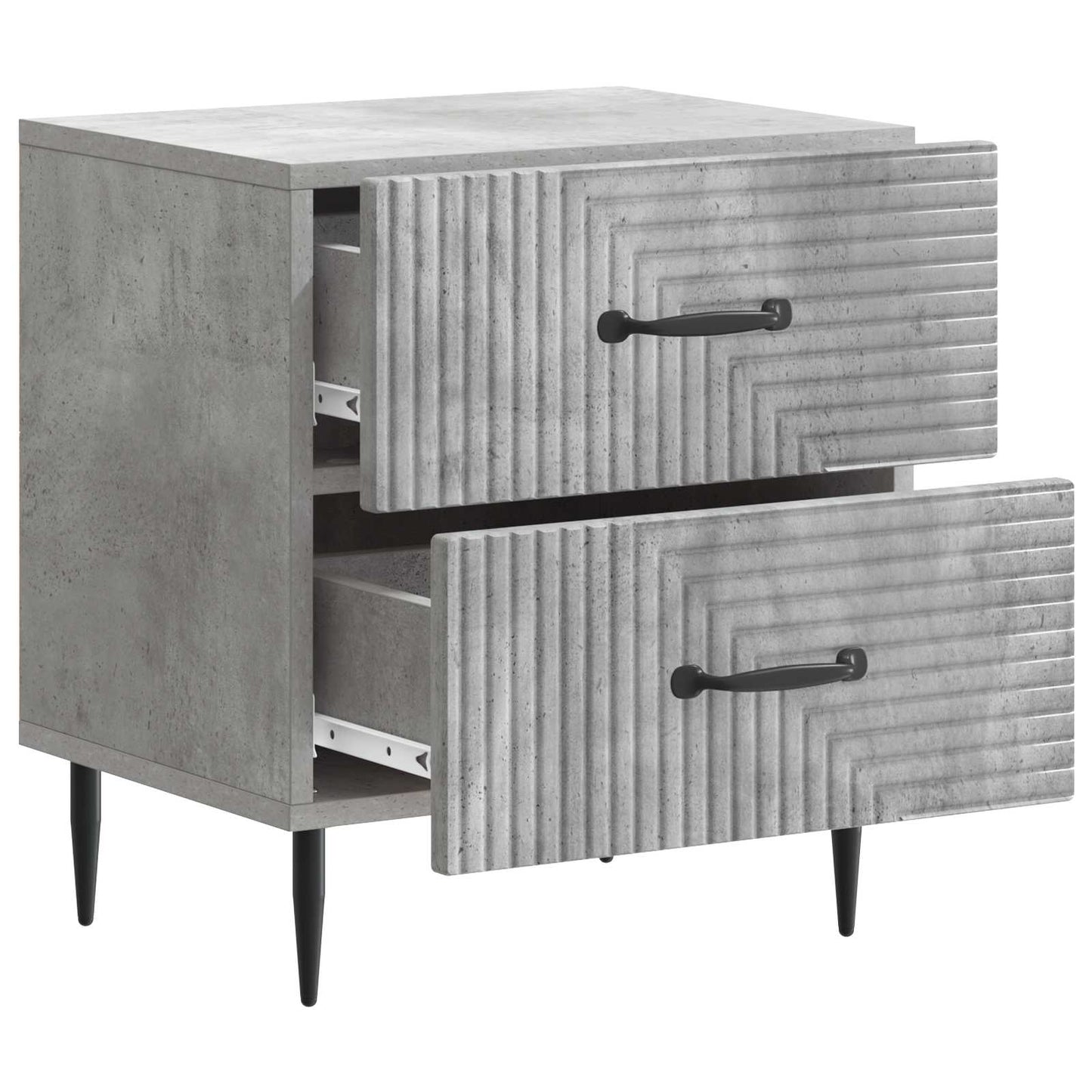 vidaXL Κομοδίνο 2 τμχ. Γκρι Σκυροδέματος 43 x 34,5 x 47,5 εκ