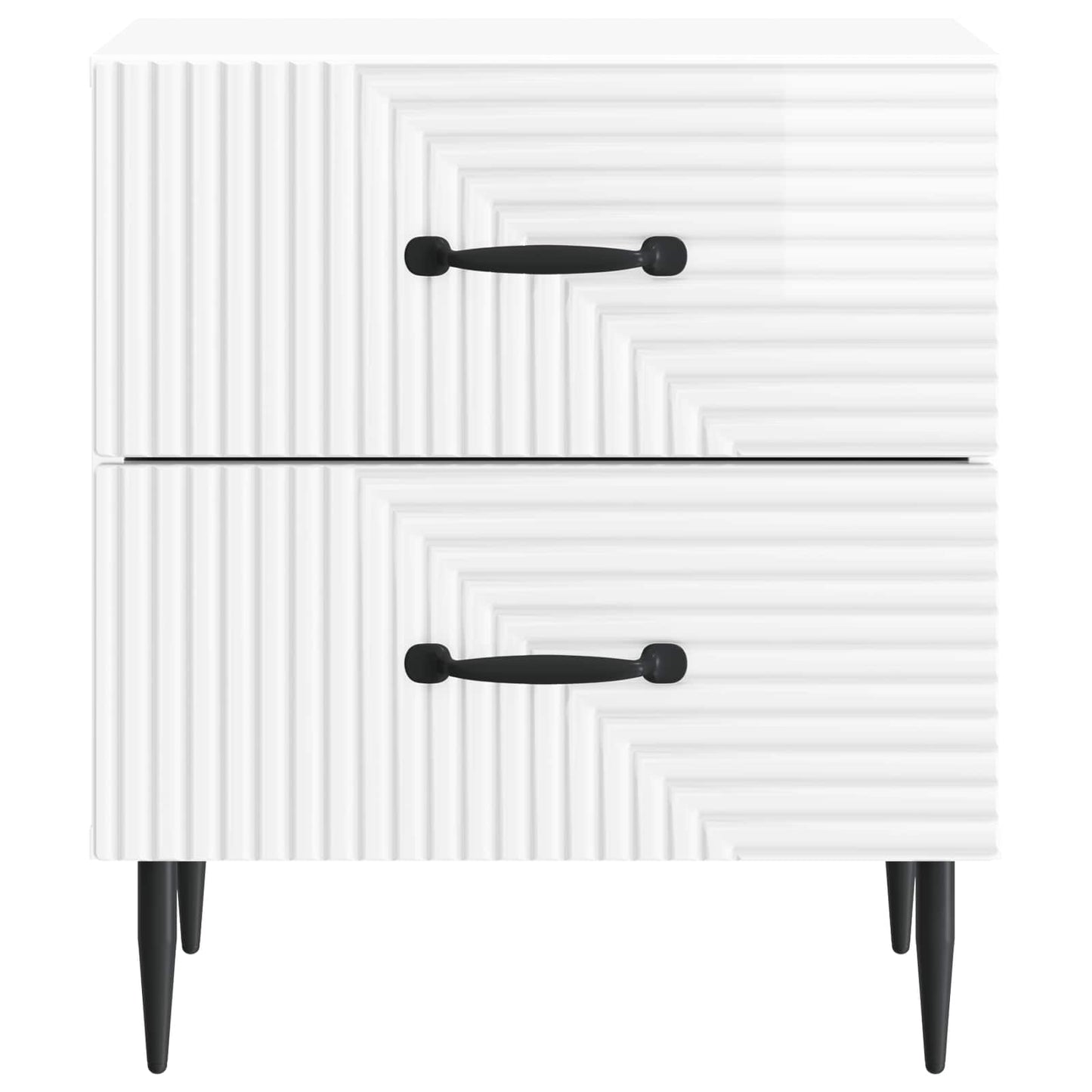 vidaXL Κομοδίνο Γυαλιστερό Λευκό 43 x 34,5 x 47,5 εκ