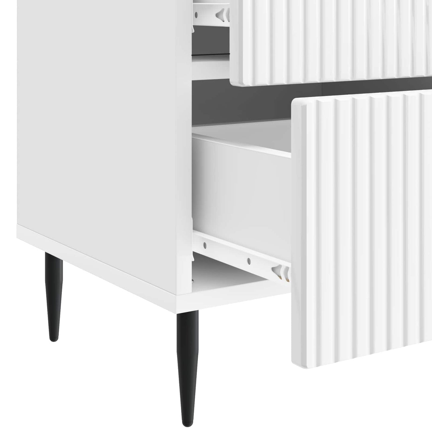 vidaXL Κομοδίνο 2 τμχ. Γυαλιστερό Λευκό 43 x 34,5 x 47,5 εκ