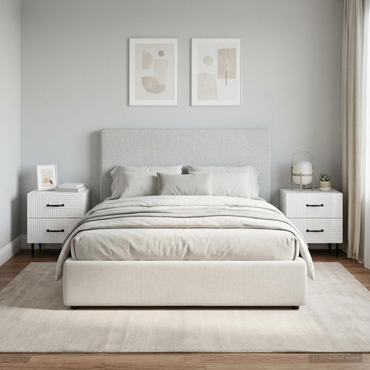 vidaXL Κομοδίνο 2 τμχ. Γυαλιστερό Λευκό 43 x 34,5 x 47,5 εκ