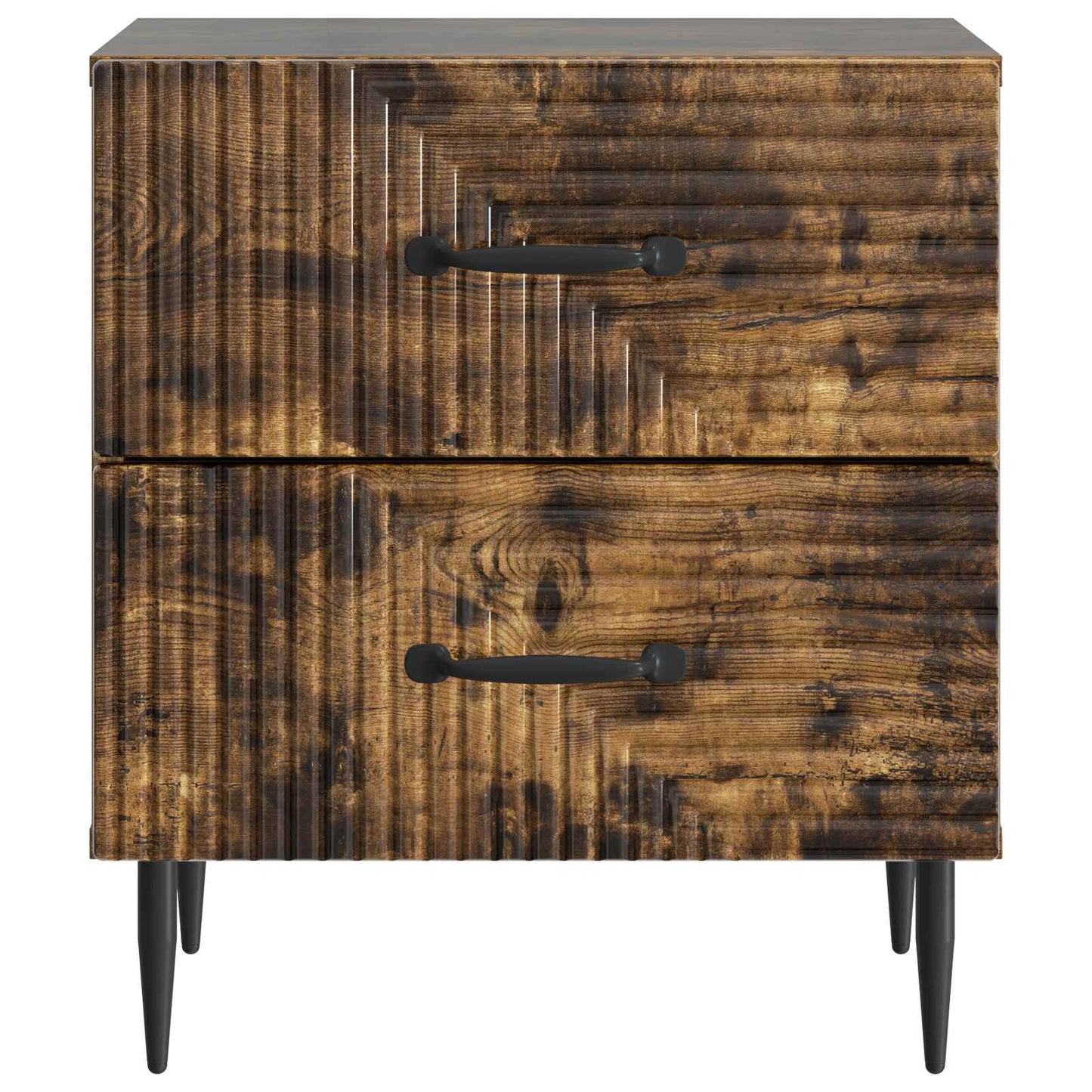 vidaXL Κομοδίνο 2 τμχ. Καπνισμένο Ξύλο Δρυός 43 x 34,5 x 47,5 εκ