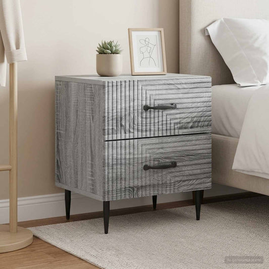 vidaXL Κομοδίνο 2 τμχ. Γκρι Sonoma 43 x 34,5 x 47,5 εκ