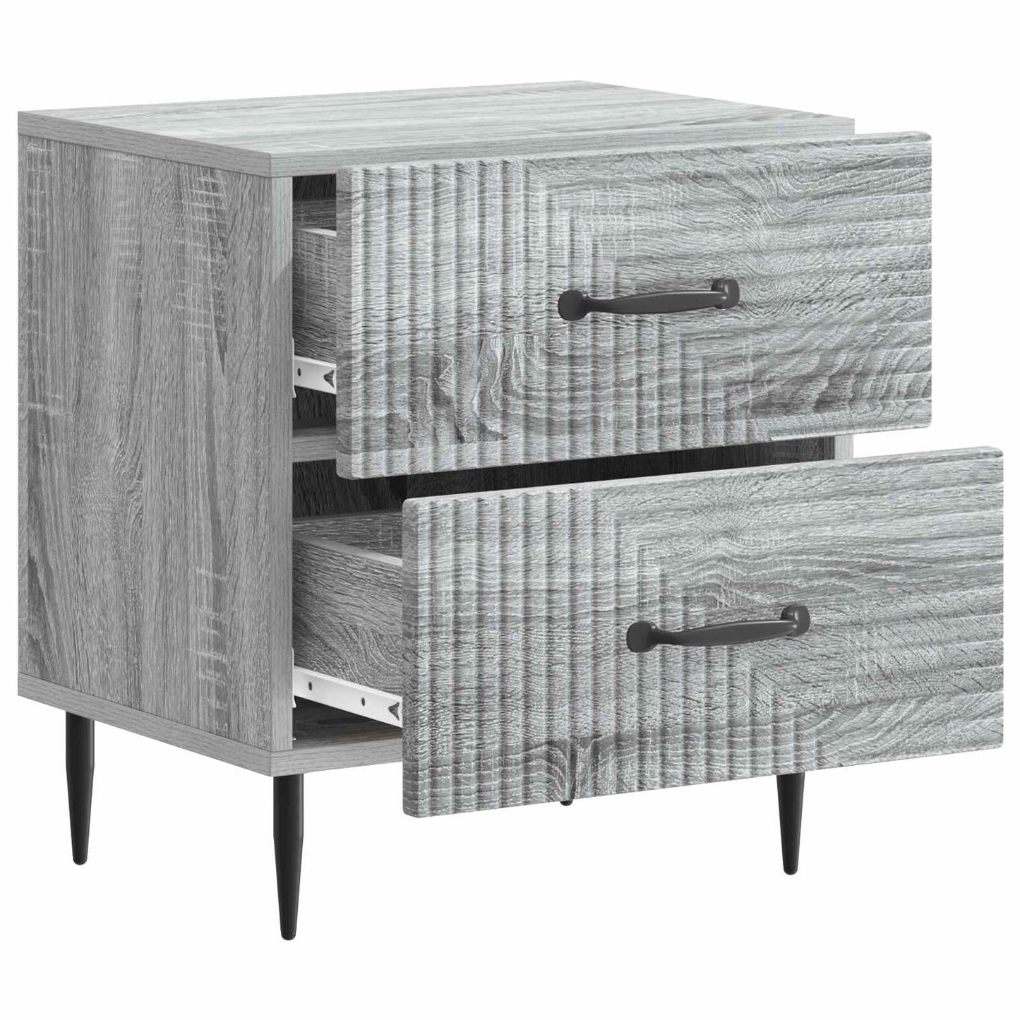 vidaXL Κομοδίνο 2 τμχ. Γκρι Sonoma 43 x 34,5 x 47,5 εκ