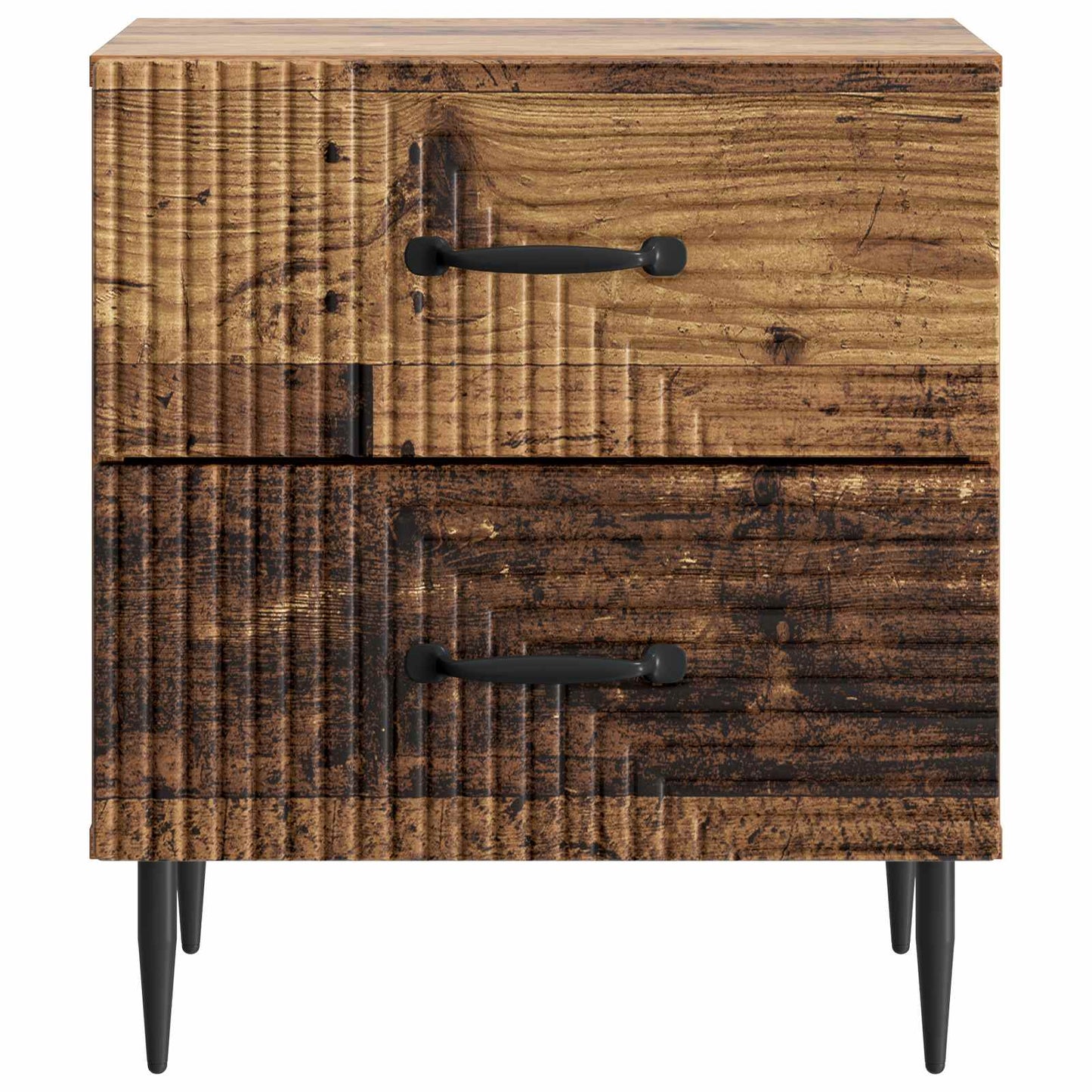 vidaXL Κομοδίνο 2 τμχ. Παλαιωμένο ξύλο 43 x 34,5 x 47,5 εκ
