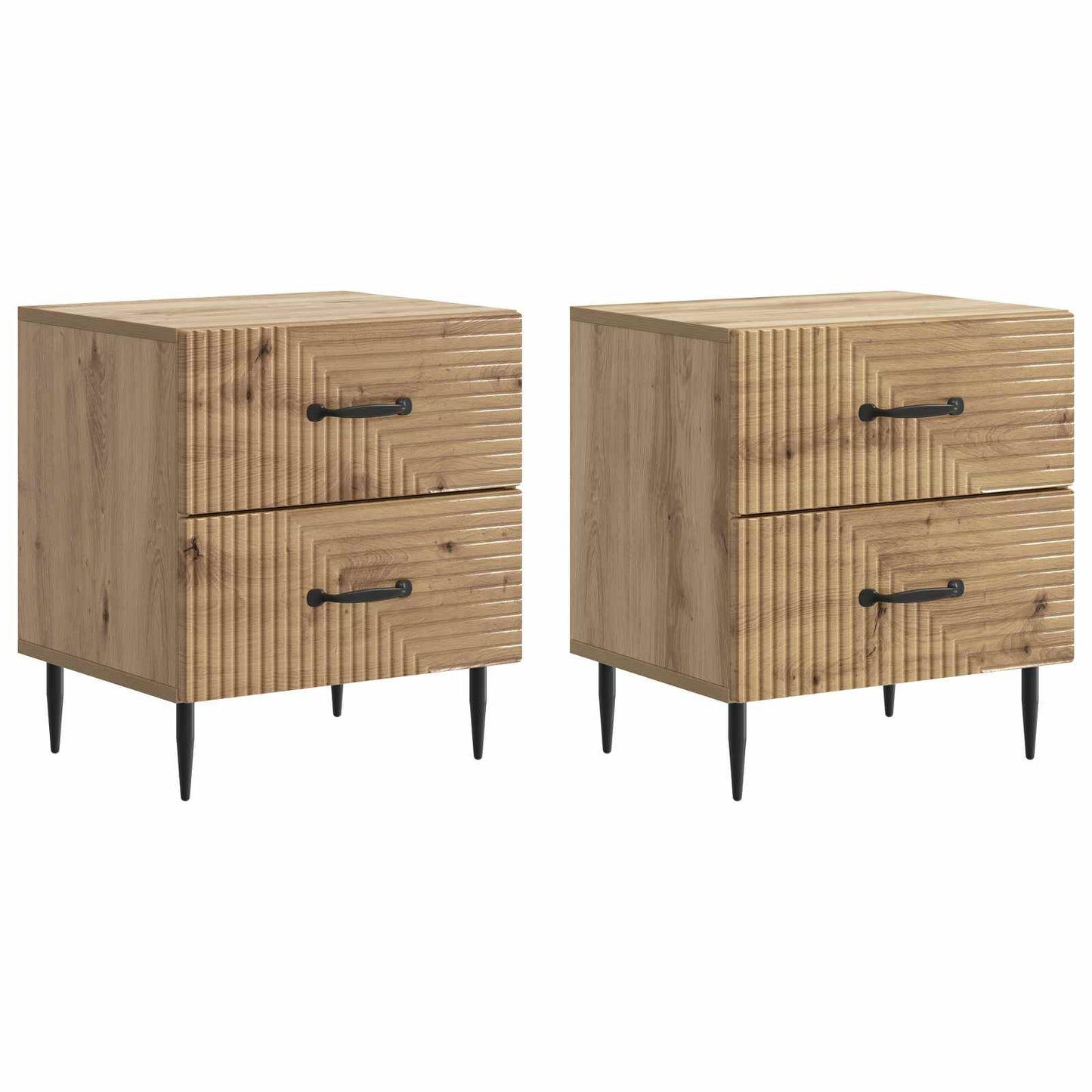 vidaXL Κομοδίνο 2 τμχ. Artisan Δρυς 43 x 34,5 x 47,5 εκ