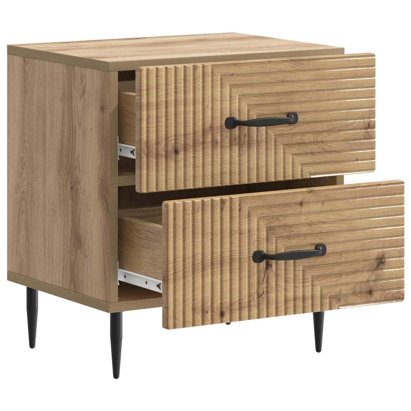 vidaXL Κομοδίνο 2 τμχ. Artisan Δρυς 43 x 34,5 x 47,5 εκ
