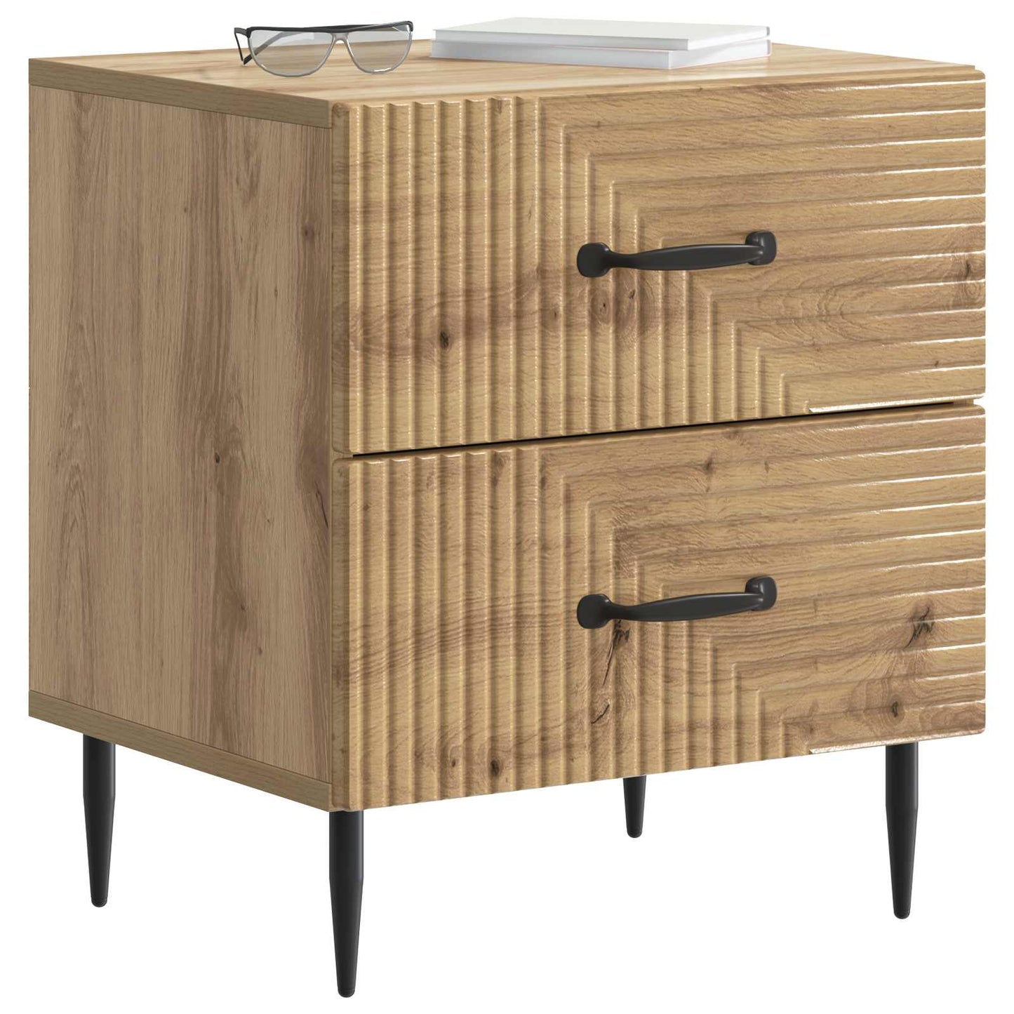 vidaXL Κομοδίνο 2 τμχ. Artisan Δρυς 43 x 34,5 x 47,5 εκ