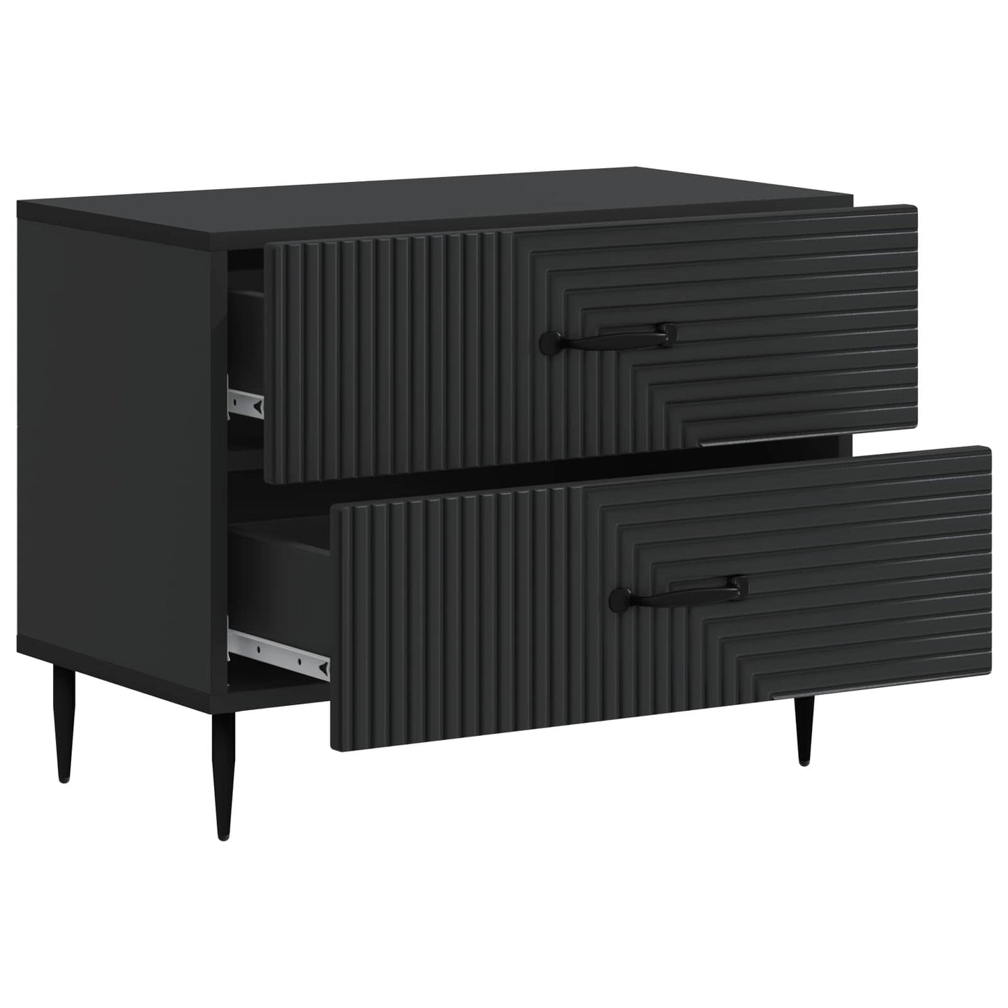 vidaXL Κομοδίνο Μαύρο 62 x 34,5 x 47,5 εκ Επεξεργασμένο Ξύλο